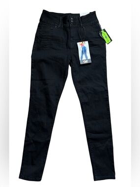 YMI Jeans Skinny Jeans Women’s Size 11 Black High Rise Stretch NWT 3 Button